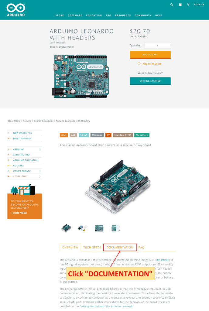 Arduino Leonardo with Headers [A000057]