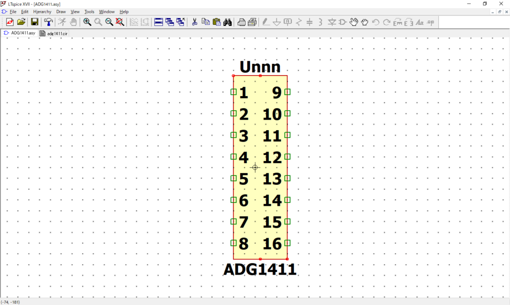 LTspice XVII adg1411.cir Automatically Created