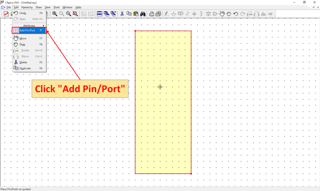 LTspice XVII Add Pin/Port