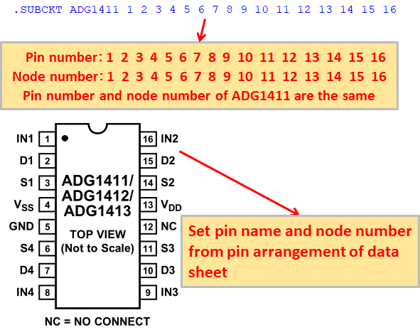 LTspice XVII Set Pin Name Node Number