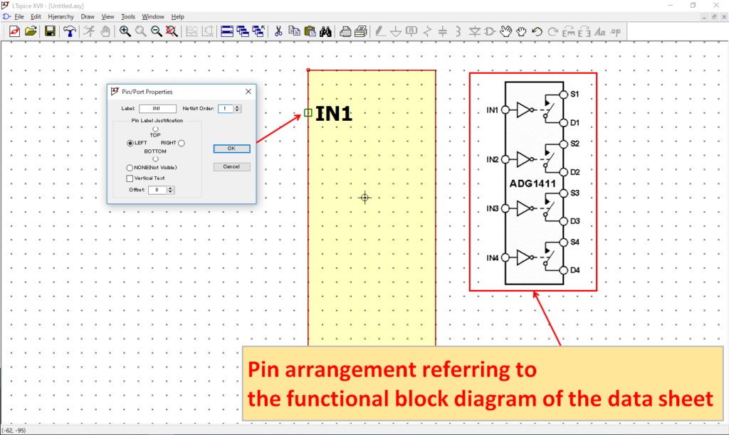 LTspice XVII Pin Arrangement