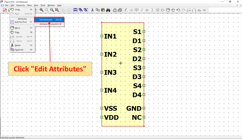 LTspice XVII Edit Attributes