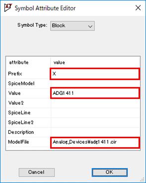 LTspice XVII Symbol Attribute Editor