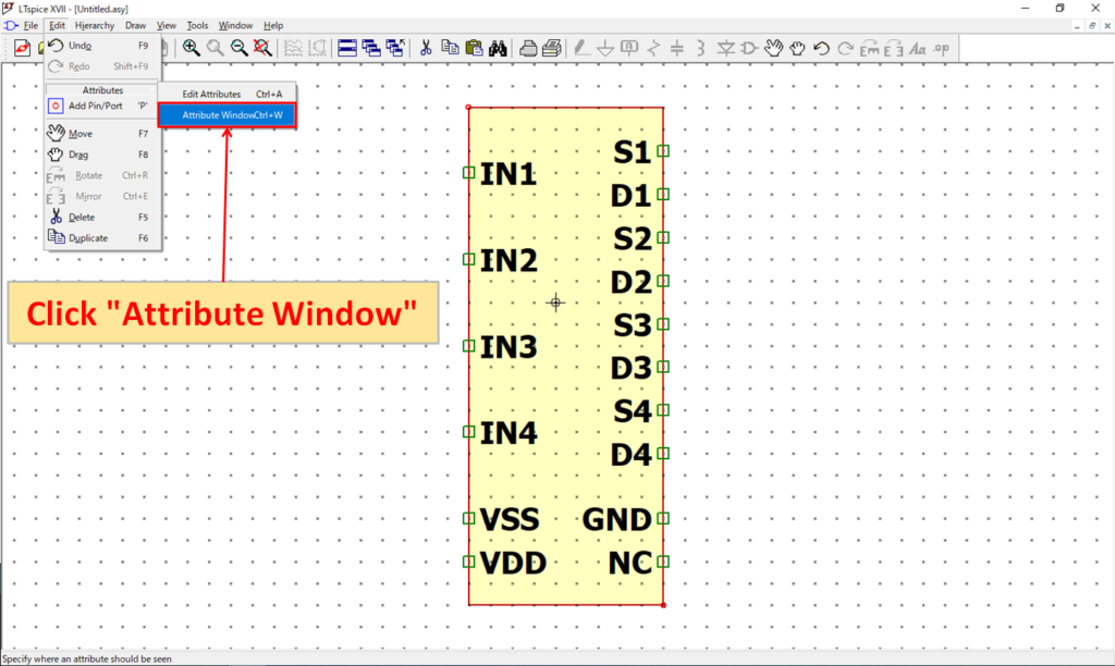 LTspice XVII Attribute Window