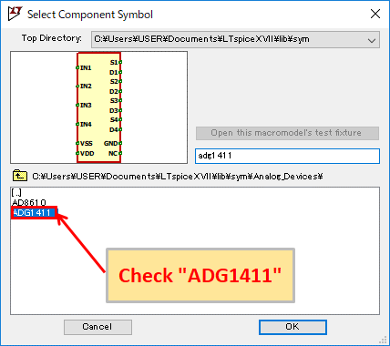 LTspice XVII Check ADG1411