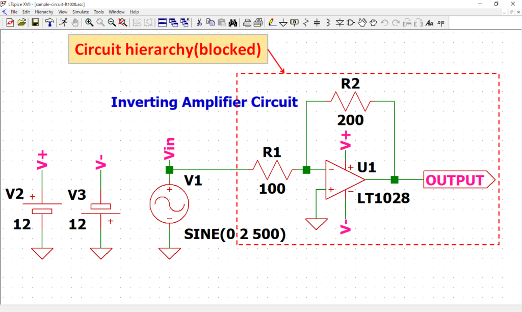 LTspice XVII Circuit hierarchy(blocked)