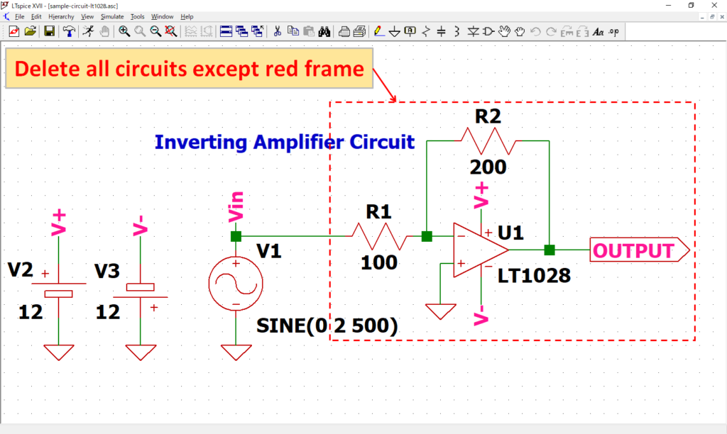 LTspice XVII Delete circuits