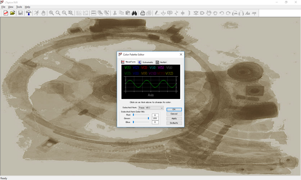 LTspice XVII Color Palette Editor