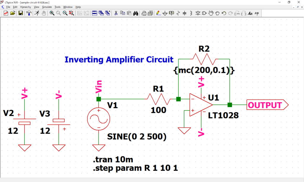 LTspice XVII .step param R 1 10 1