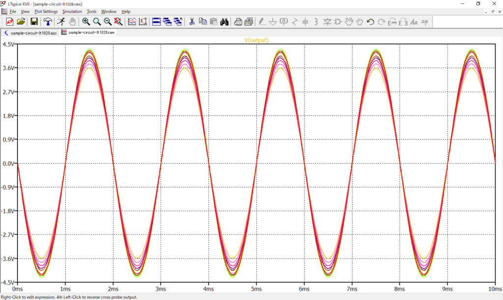 LTspice XVII Voltage Waveform OUTPUT