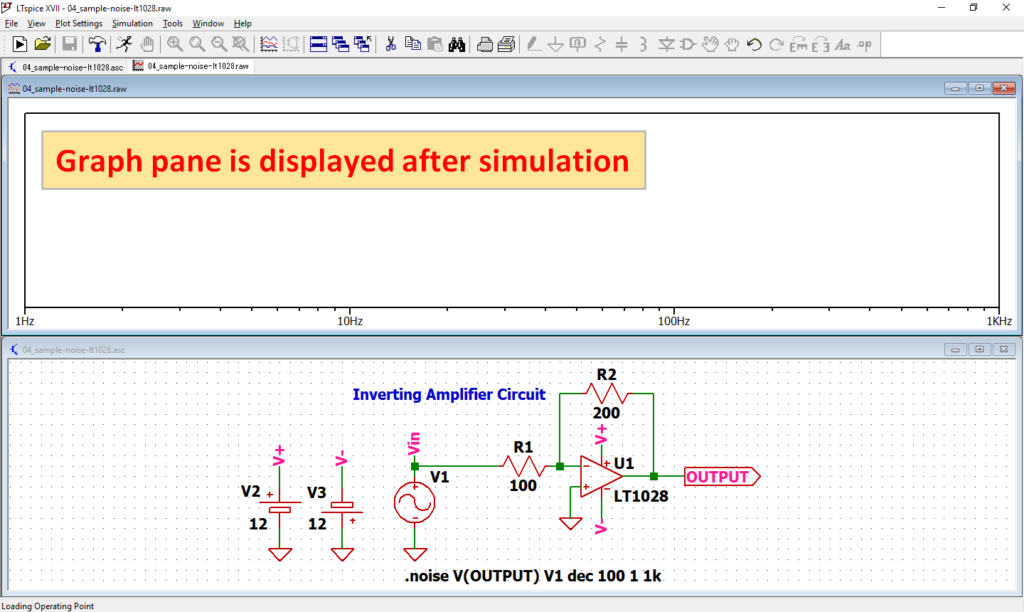 LTspice XVII Graph pane Displayed