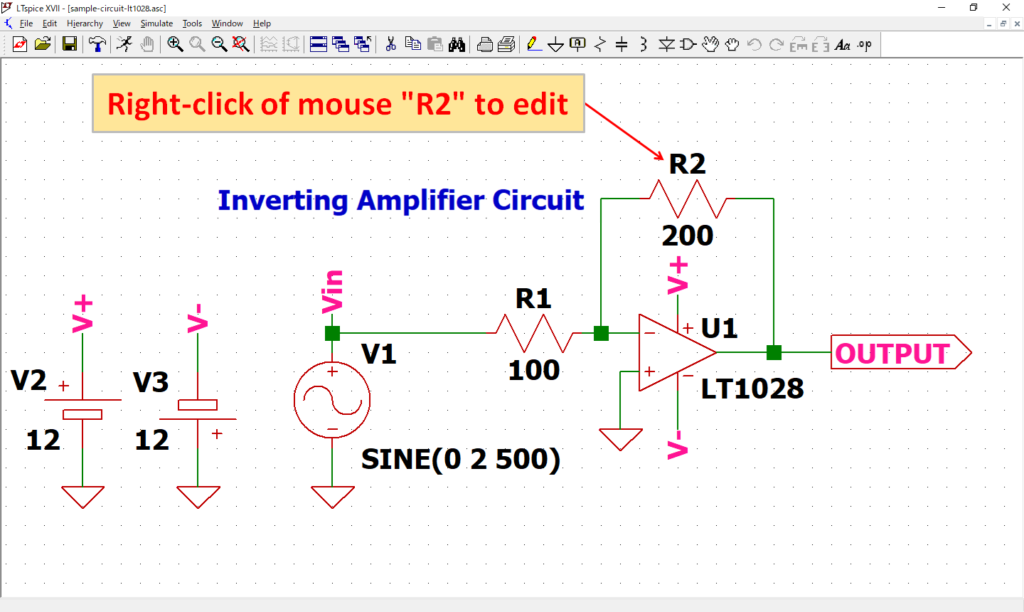 LTspice XVII Edit Resistance