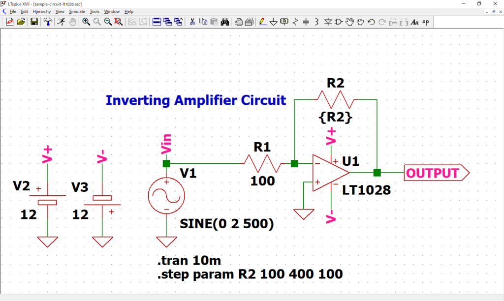 LTspice XVII .step param R2 100 400 100