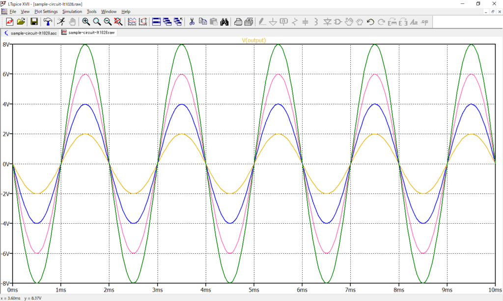 LTspice XVII Voltage Waveform OUTPUT