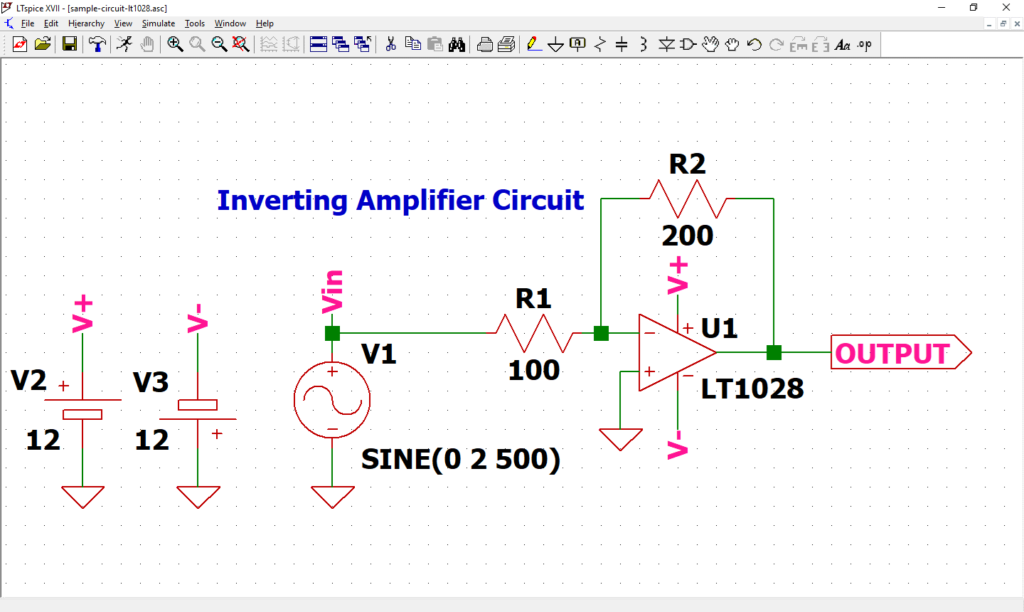 LTspice XVII Parametric Analysis Schematic