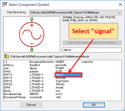 LTspice XVII signal