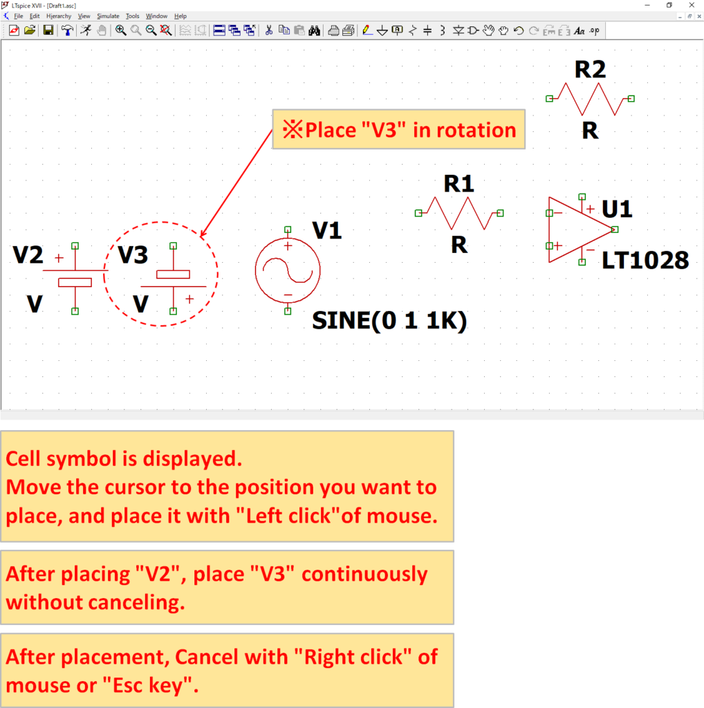 LTspice XVII Cell Placement