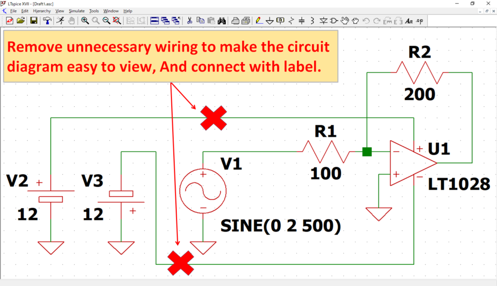 LTspice XVII Removing Wiring