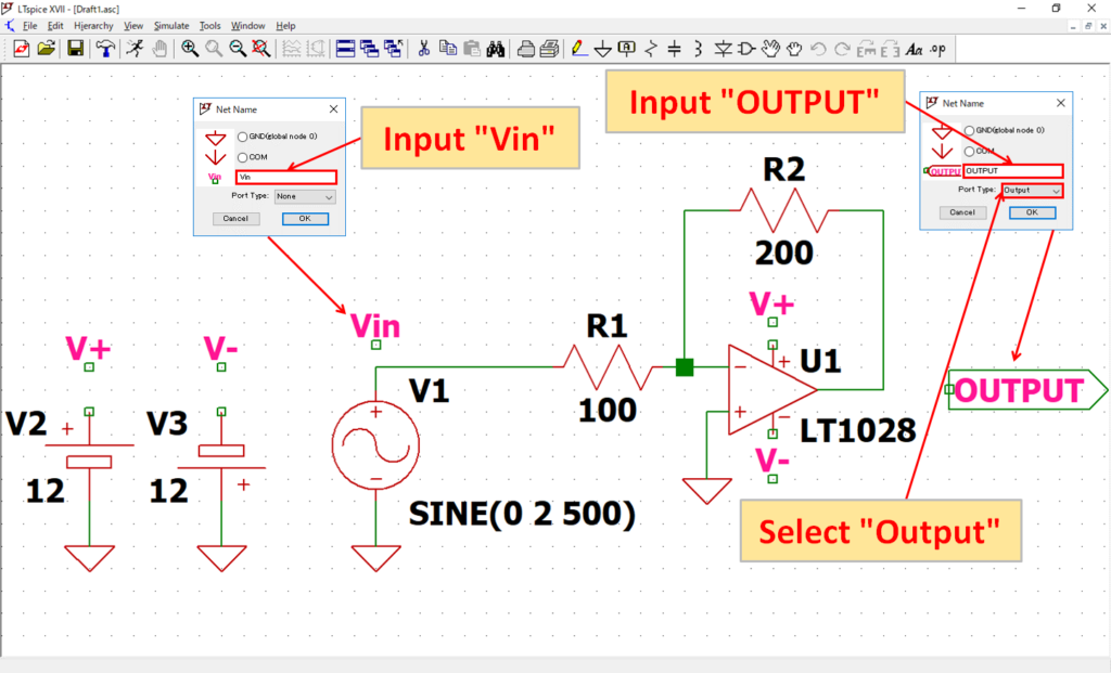 LTspice XVII Add Label Net