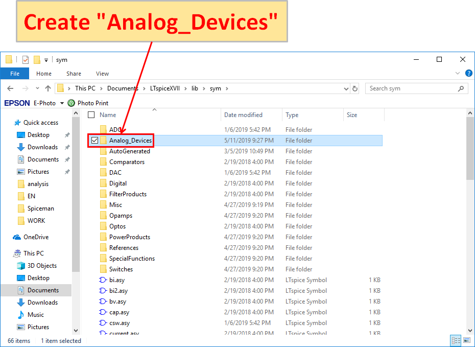 LTspice XVII Create Analog_Devices