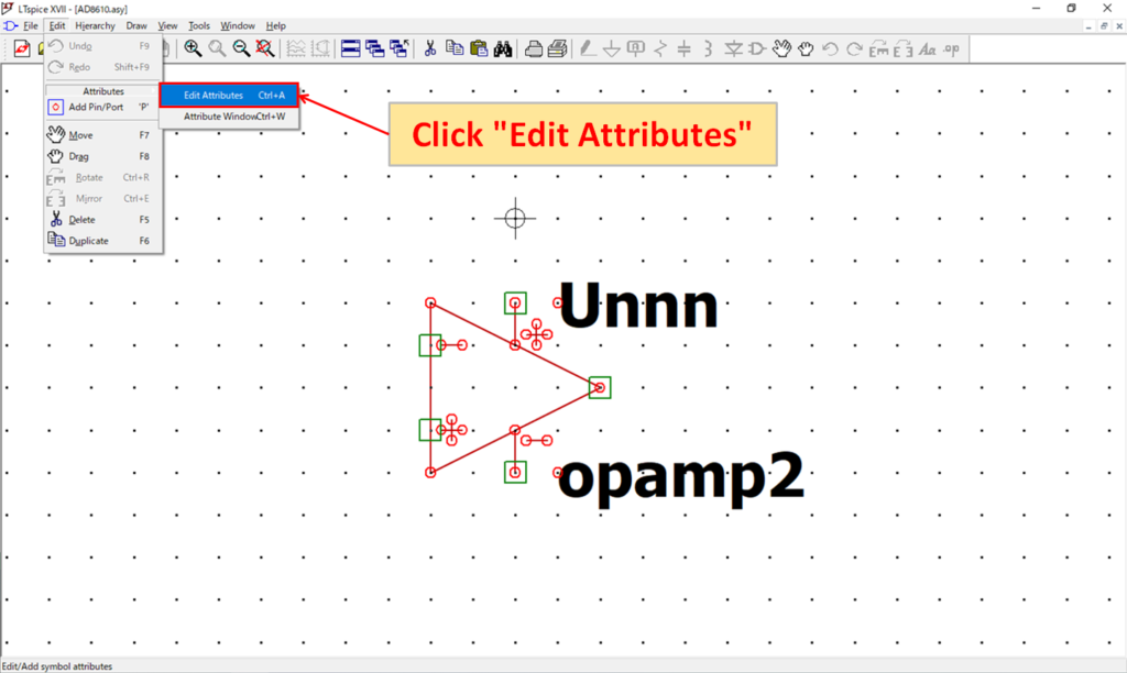 LTspice XVII Edit Attributes