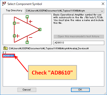 LTspice XVII Check AD8610