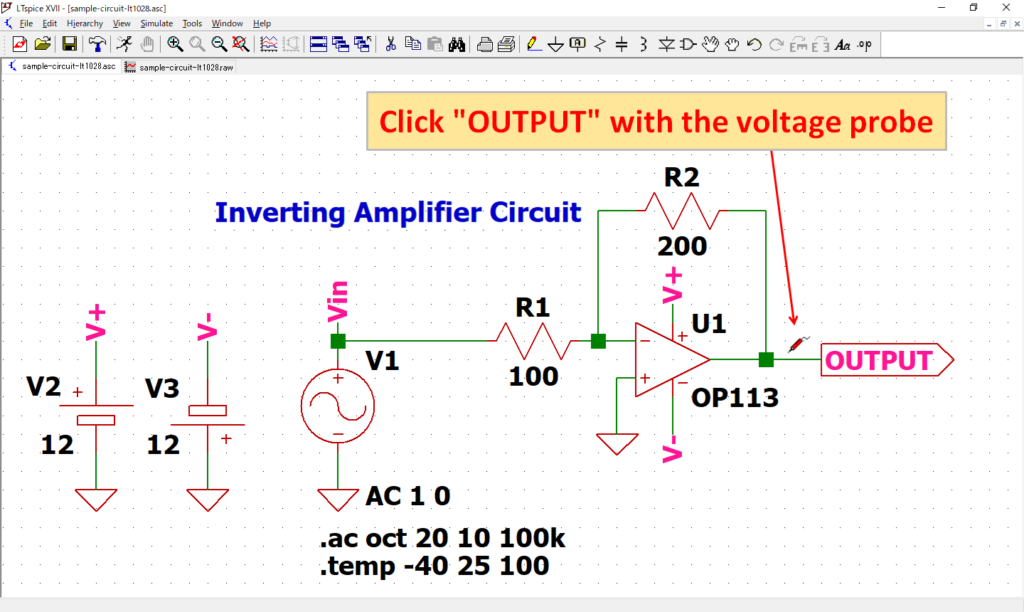 LTspice XVII Voltage Probe