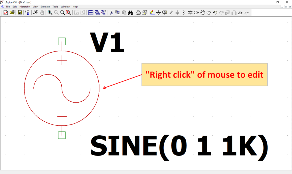 ltspice ac source since wave