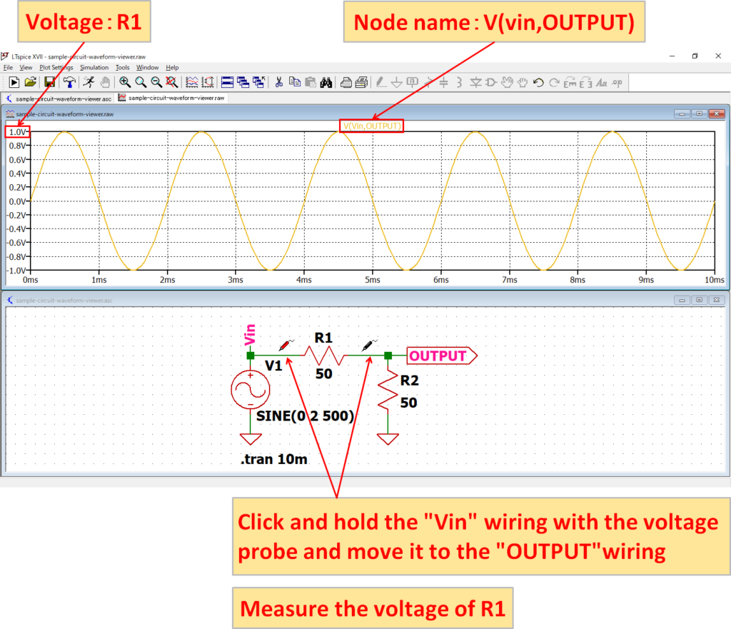 LTspice XVII Waveform Voltage R1