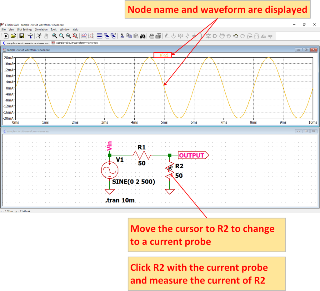 LTspice XVII Waveform Current