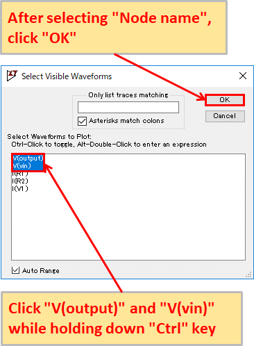 LTspice XVII  Select node name