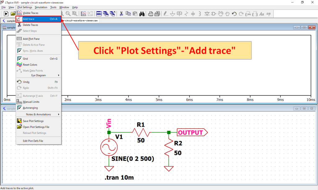 LTspice XVII Add trace