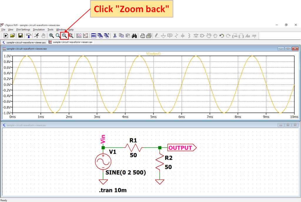 LTspice XVII Zoom back