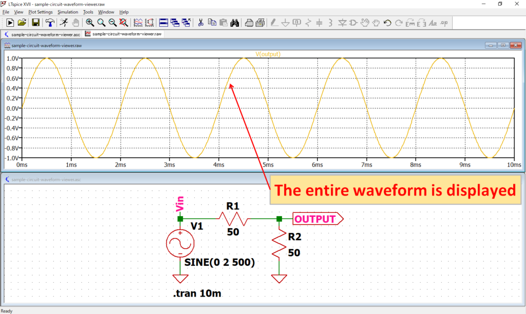 LTspice XVII Entire Waveform
