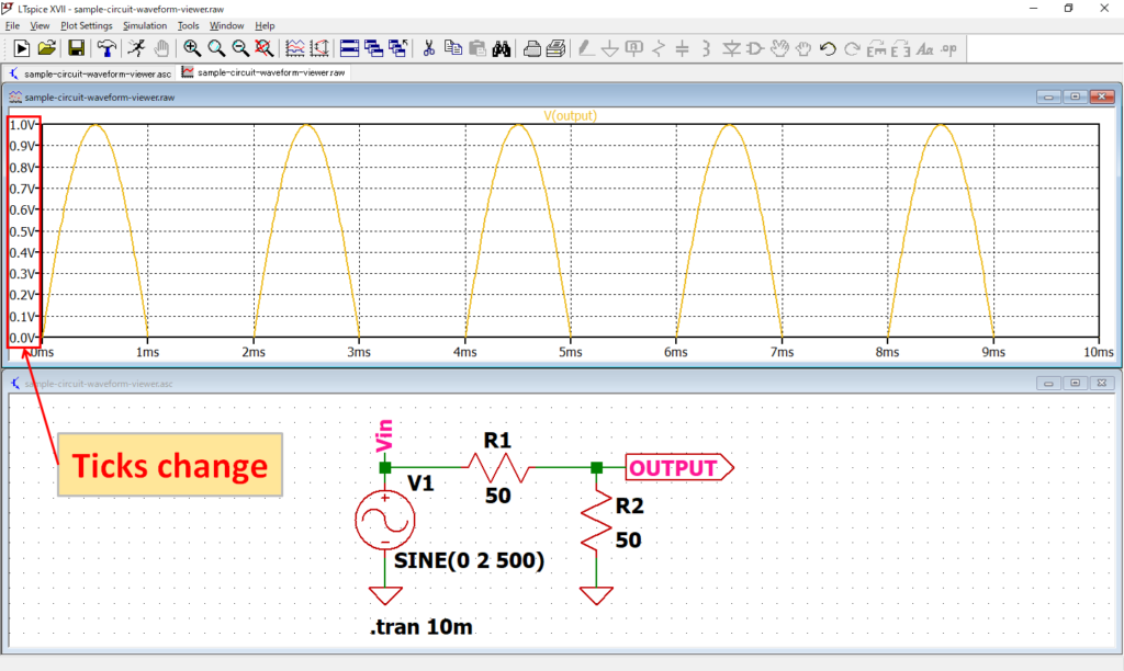 LTspice XVII Axis Changes