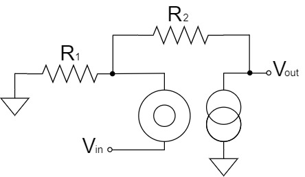 Op-Amp Non-inverting Amplifier Circuit Nullor Model