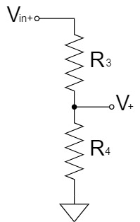 Op-Amp Differential Amplifier Circuit Voltage Divider V+