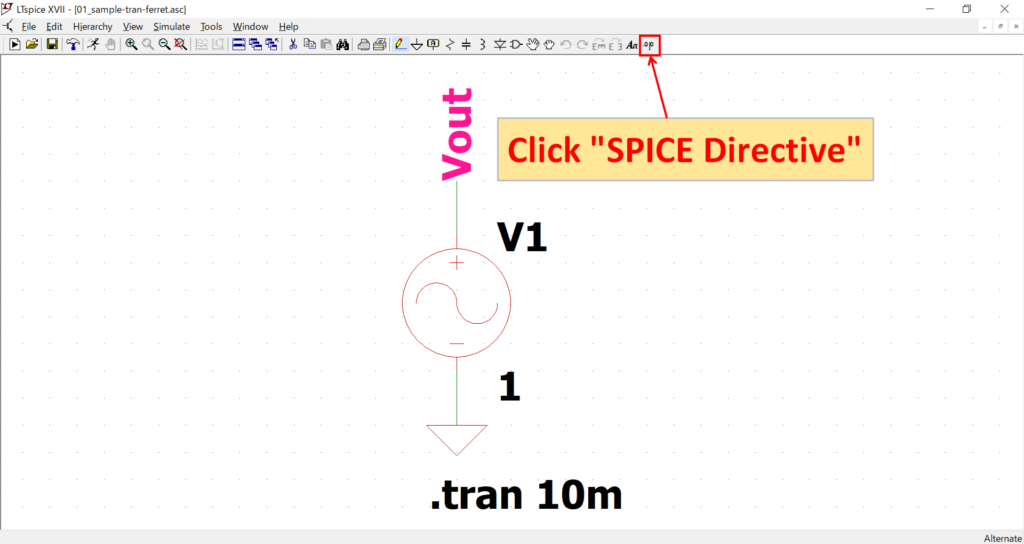 LTspice XVII GND one node SPICE Directive