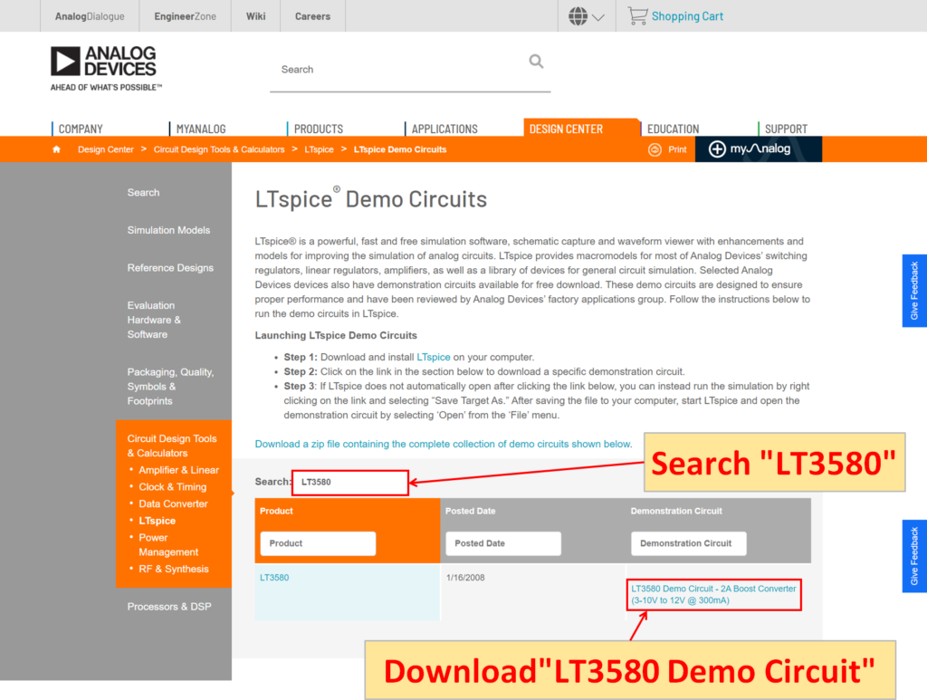 LT3580 demo circuit download