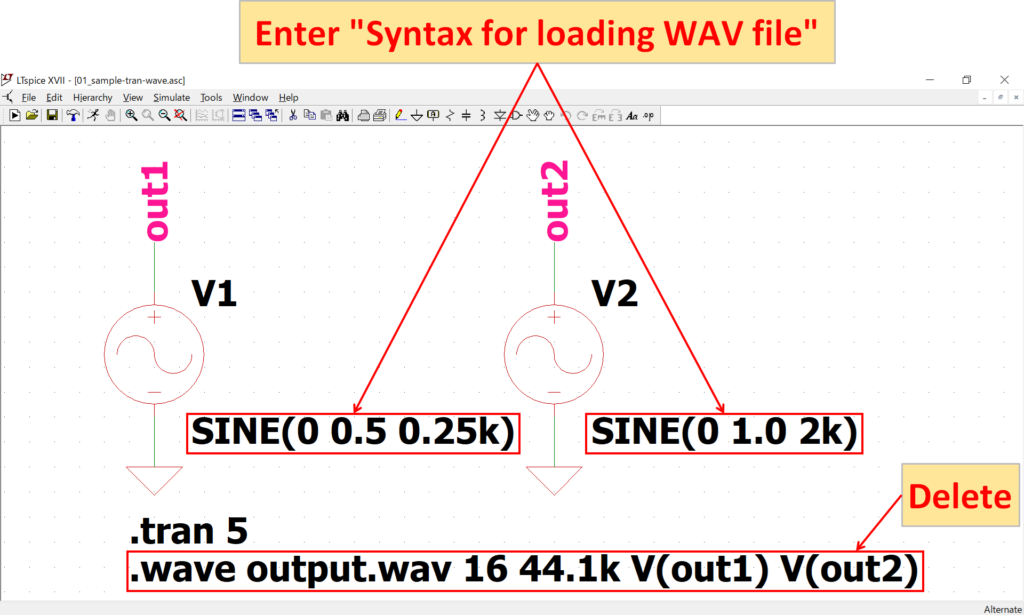 LTspice XVII syntax for reading WAV file