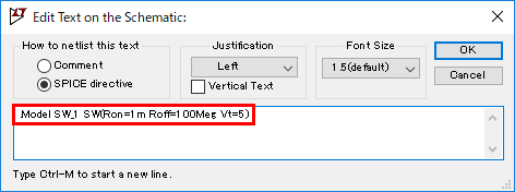 LTspice XVII Voltage conrtolled switch SPICE Directive