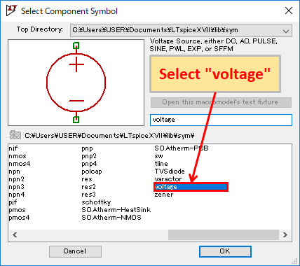 LTspice XVII Voltage source