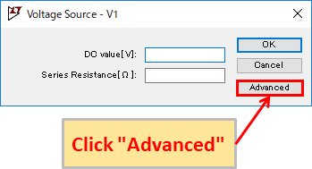 LTspice XVII Voltage source Setting