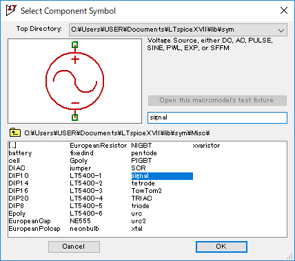 LTspice XVII Voltage source signal