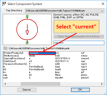 LTspice XVII Current source