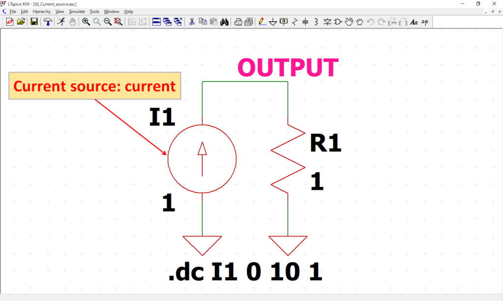 LTspice XVII Current source DC Sweep Analysis