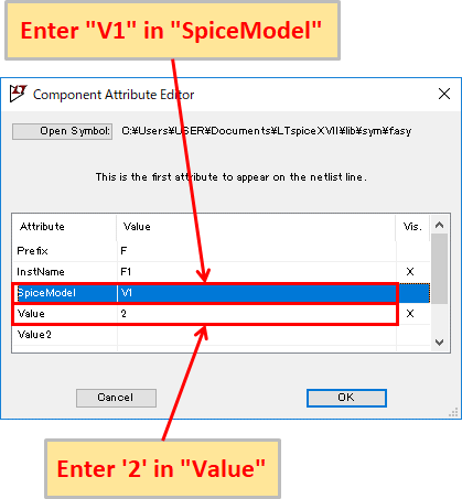 LTspice XVII Linear current dependent current source Setting