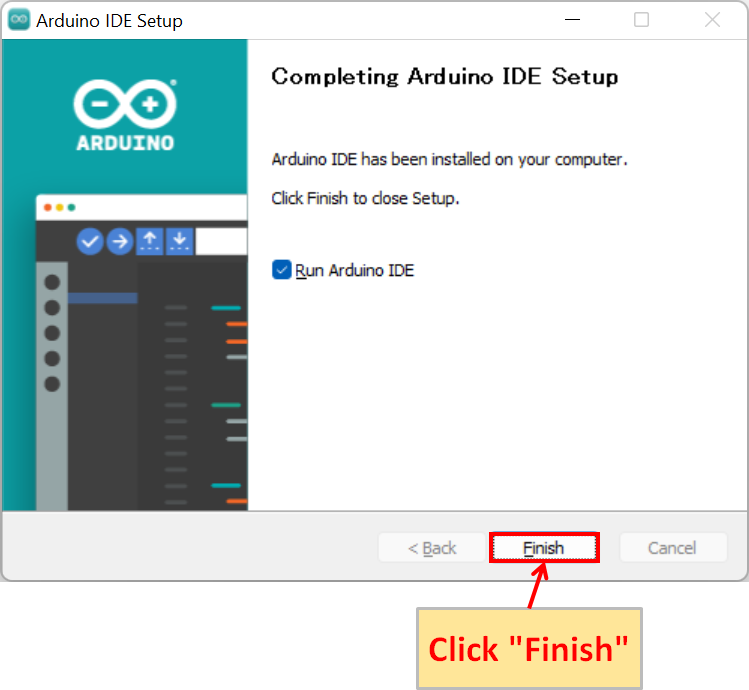 Arduino IDE Install Finish