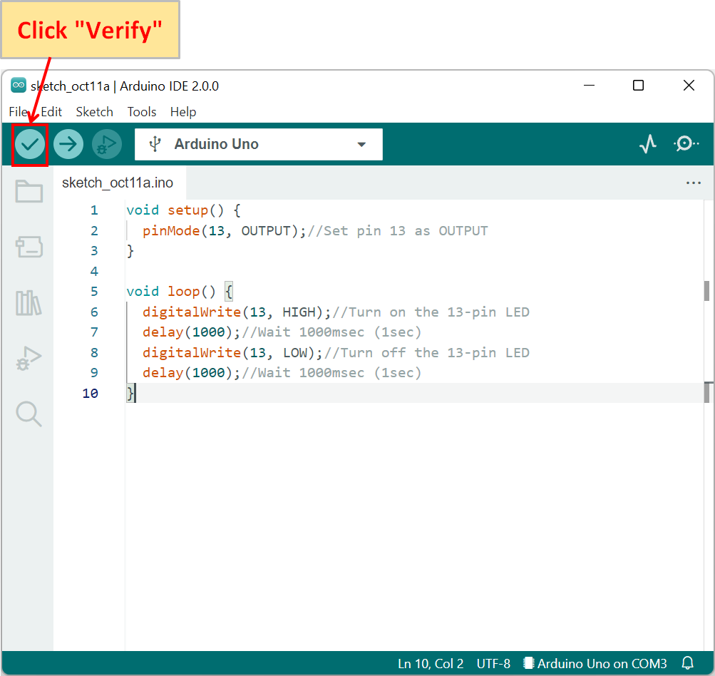 Arduino IDE verify