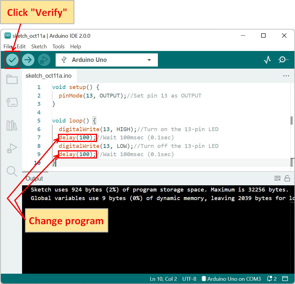 Arduino IDE change program verify